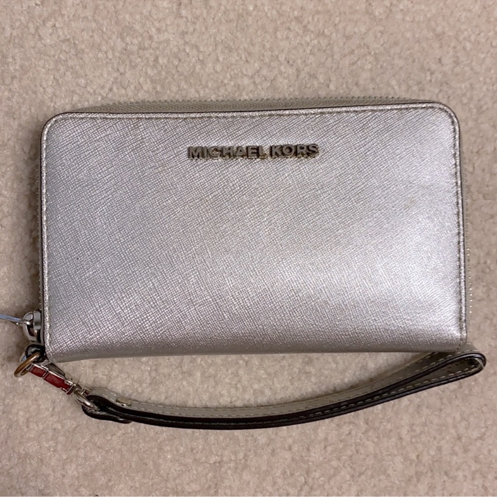 Michael Kors Silver Wristlet